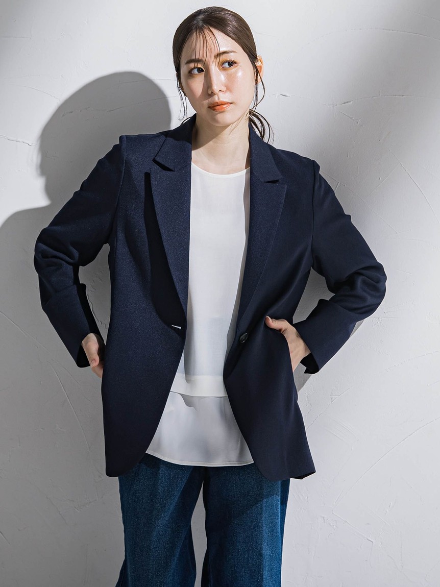 la.f... ラエフ テーラードジャケット 3XL レディース セール】ラ エフ エルサイズ la.f…(Lsize) 【大きいサイズ】麻調