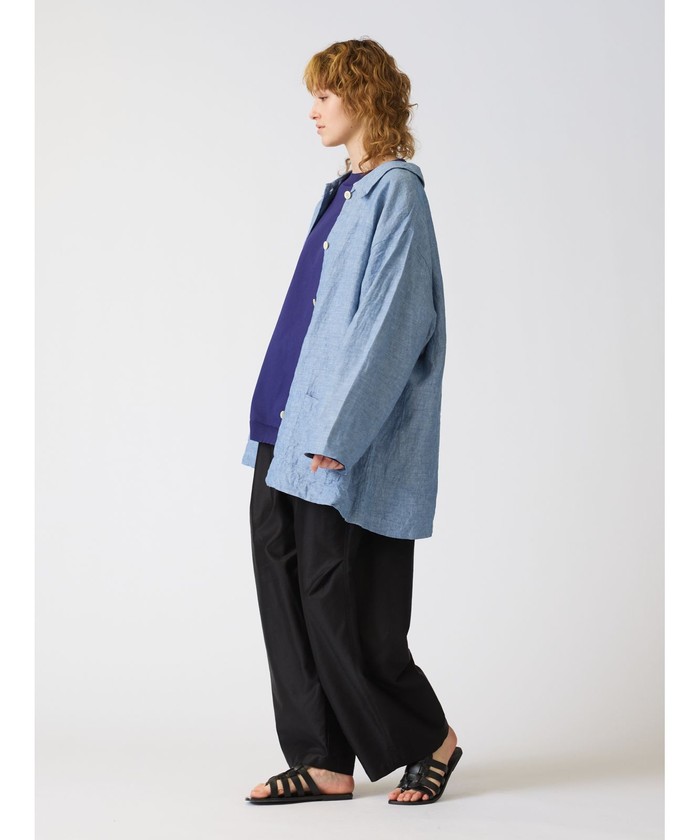 セール】mizuiro ind リネンワイドワークシャツ(505959172