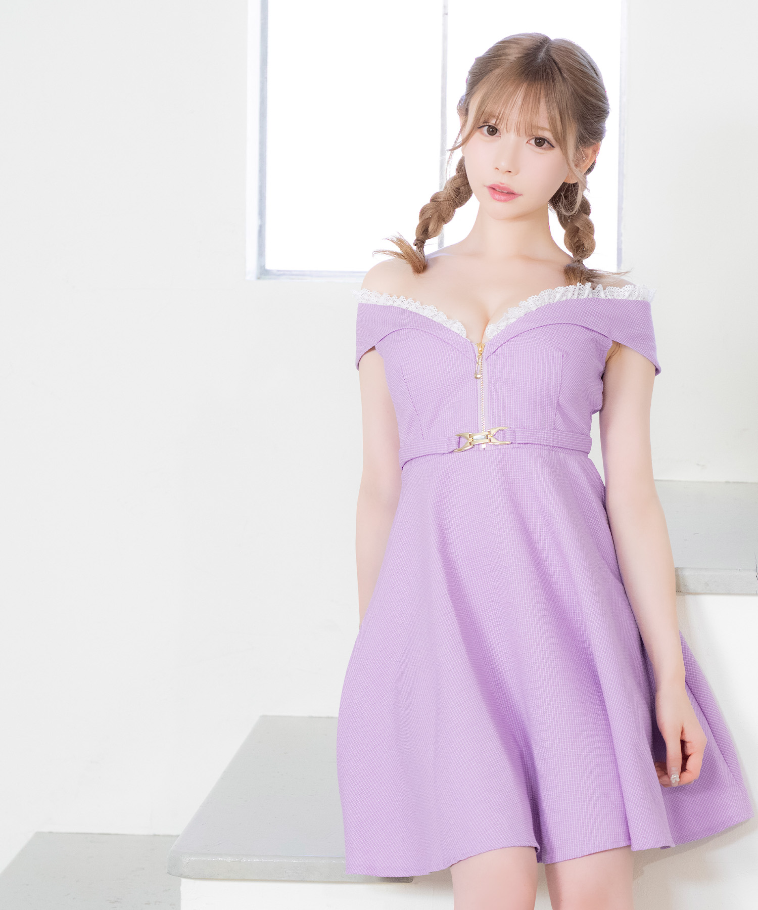 tika ティカ フレアドレス キャバドレス M シースルー×バストカットトップスガーリーミニドレス フレ