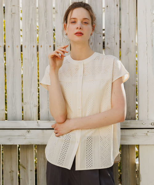 Sonny Label - アーバンリサーチ　サニーレーベル　バンドカラーコットンレースシャツ Sonny Label｜『WEB限定』バンドカラーコットンレースシャツ