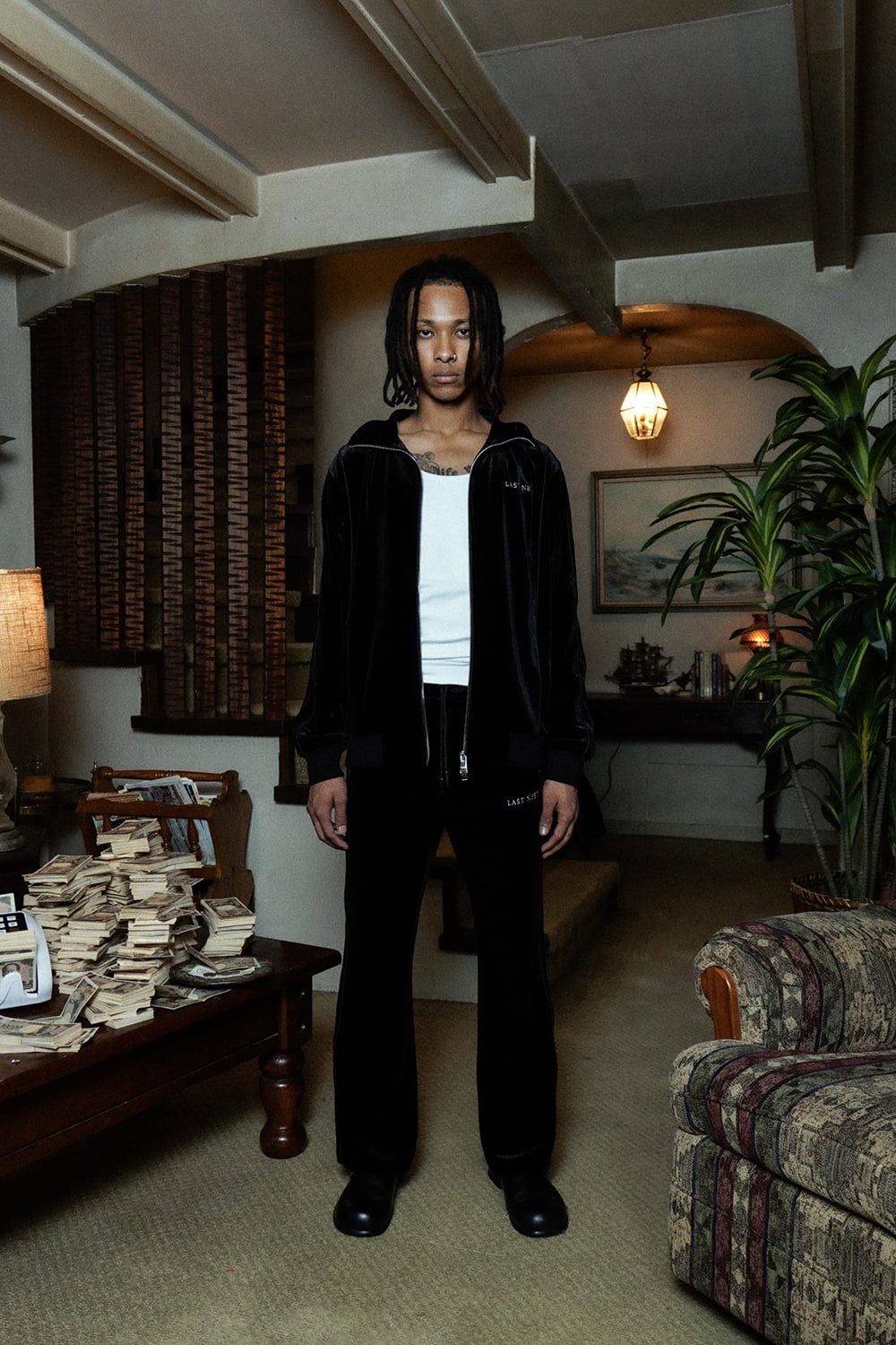 ラストネスト LAST NEST Velour Emb Track Pants V2(508018162
