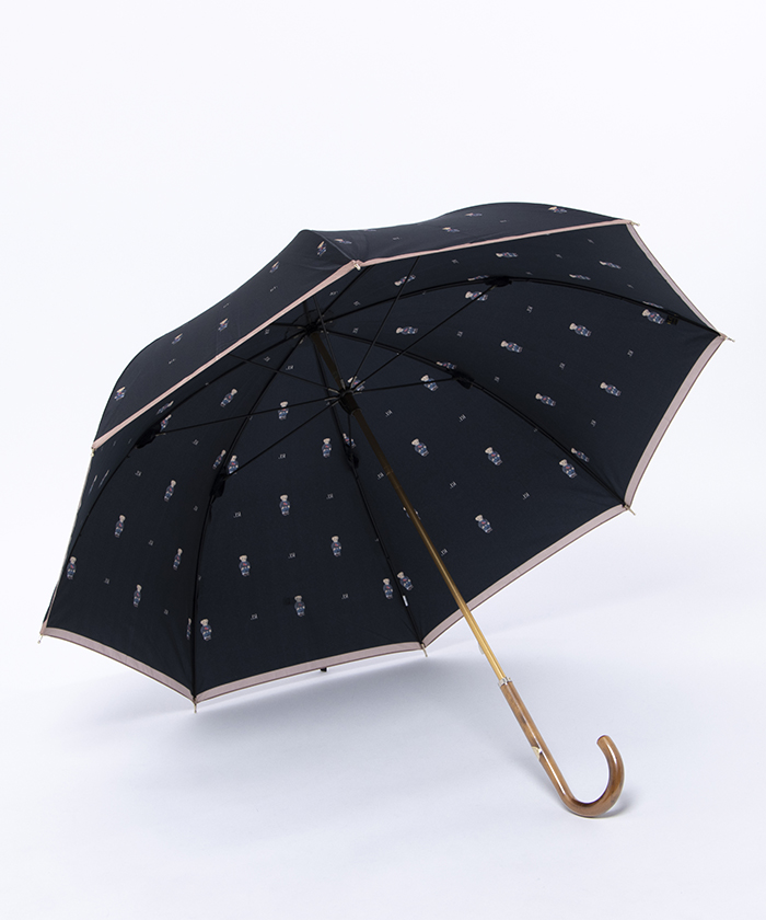 美品　ラルフローレン ポロベア バイカラー長傘 ベージュ　雨傘 雨傘 折りたたみ傘 ポロベア ロゴ バイカラー パイピング UV