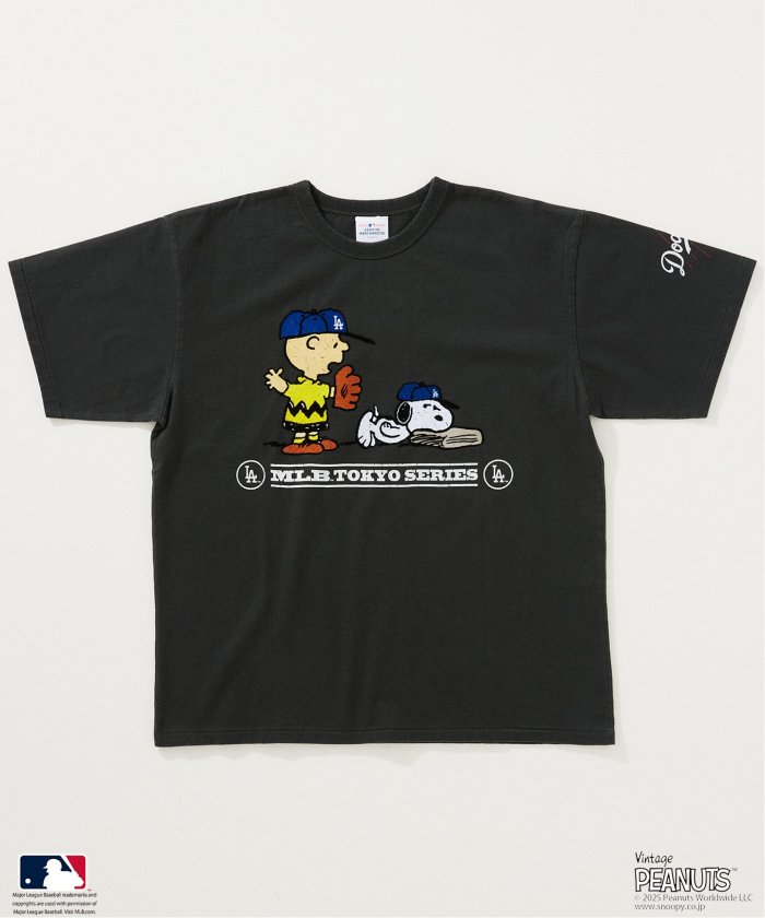 PEANUTS 別注 MLB開幕戦 ベースボールプリント　Tシャツ JOURNAL STANDARD relume｜PEANUTS 別注 MLB開幕戦 ベースボール
