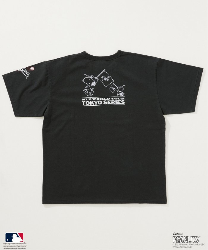 PEANUTS 別注 MLB開幕戦 ベースボール プリントTシャツ