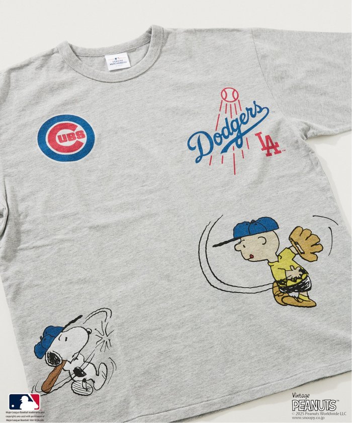 PEANUTS 別注 MLB開幕戦 ベースボール プリントTシャツ