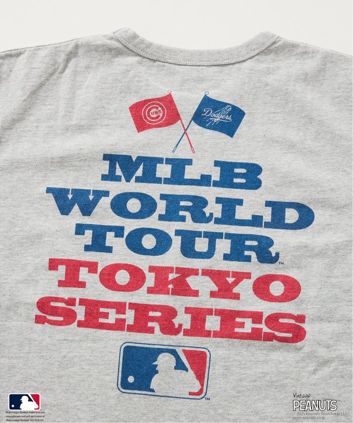 【新品/Lサイズ】PEANUTS別注MLB開幕戦ベースボールプリントTシャツ JOURNAL STANDARD relume｜PEANUTS 別注 MLB開幕戦 ベースボール