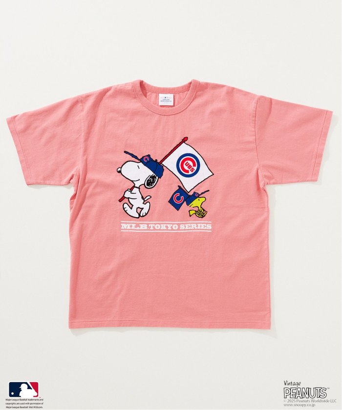 PEANUTS 別注 MLB開幕戦 ベースボール プリントTシャツ