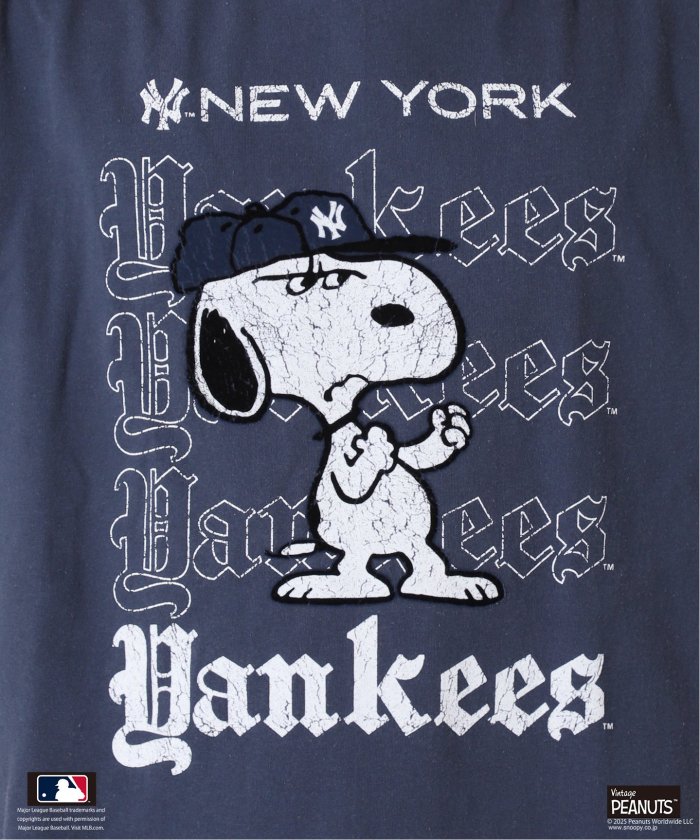 PEANUTS 別注 MLB開幕戦 ベースボール プリントTシャツ