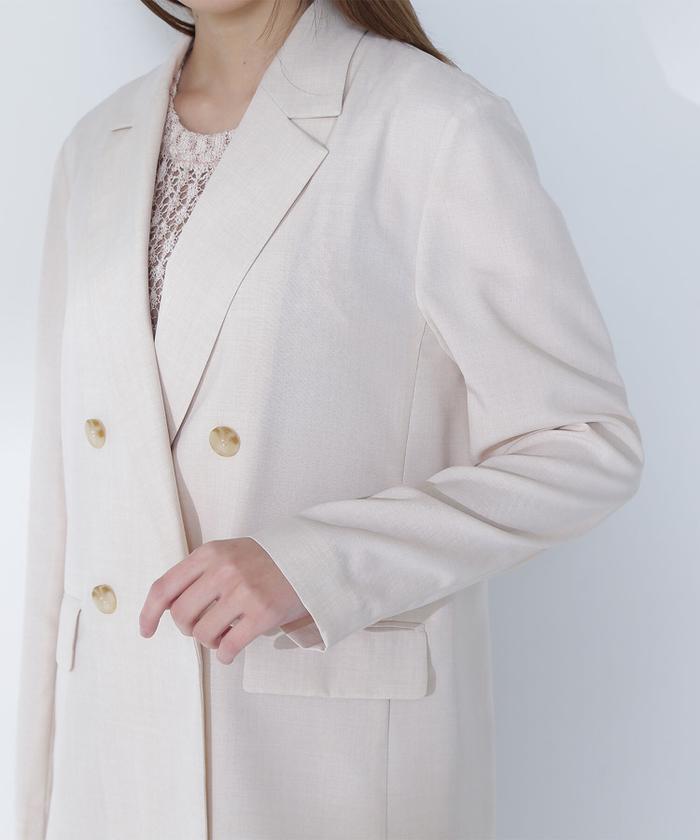 COS ホワイト ボクシーダブルフェイスジャケット RELAXED-FIT CROPPED WOOL-BLEND COAT ボクシーフィット ダブル