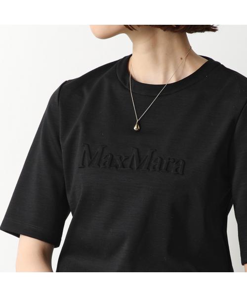 マックスマーラ コットンストレッチ 無地Tシャツ ブラック