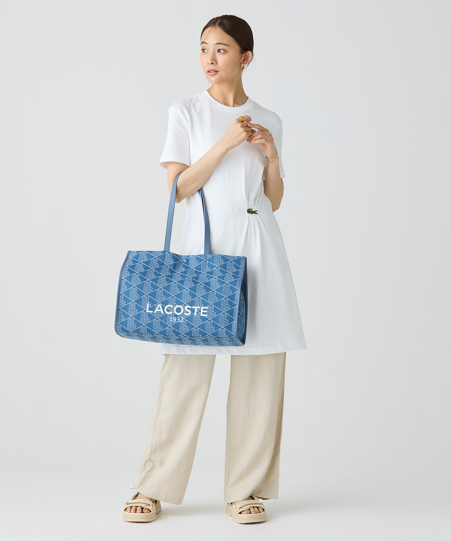 すぐ届く [LACOSTE] ワニロゴプリーツTシャツドレス セール】ワニロゴプリーツTシャツドレス /ワンピース
