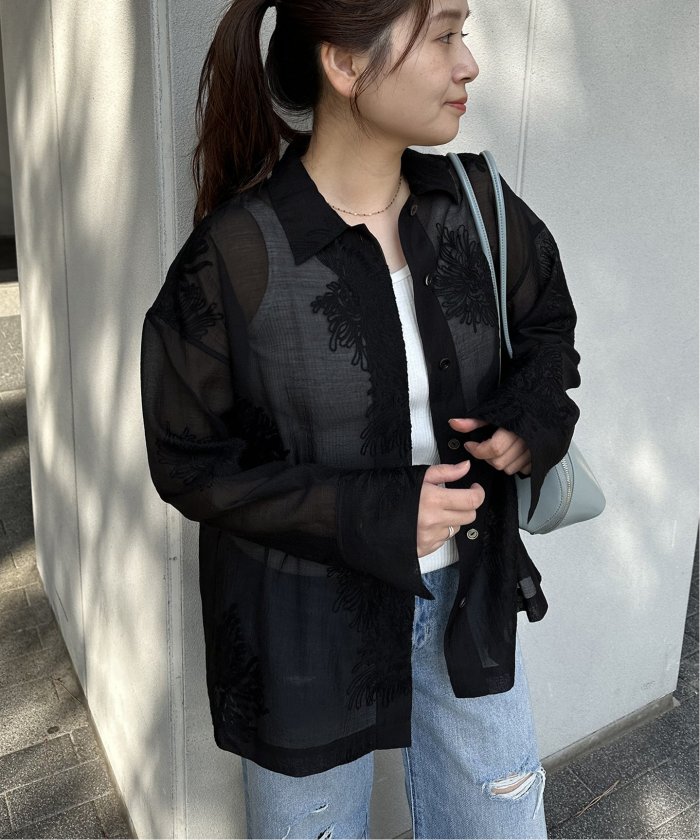 美品JOURNAL STANDARD シアーレースビッグシャツ シアーレースビッグシャツ（シャツ／ブラウス）｜JOURNAL