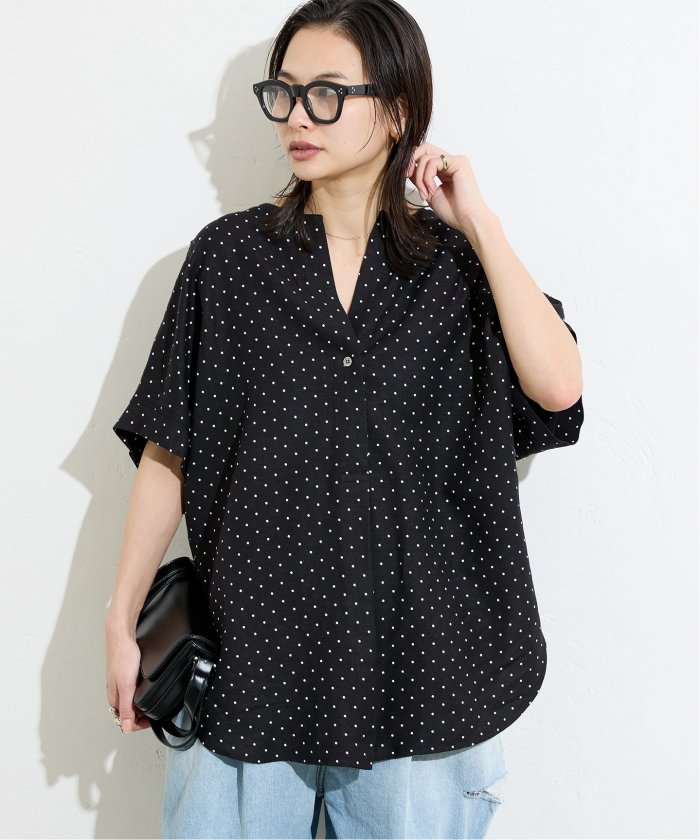 美品 ジャーナルスタンダード レーヨン麻ノーカラーブラウス ストライプ ブルー JOURNAL STANDARD（ジャーナルスタンダード）の「《追加2