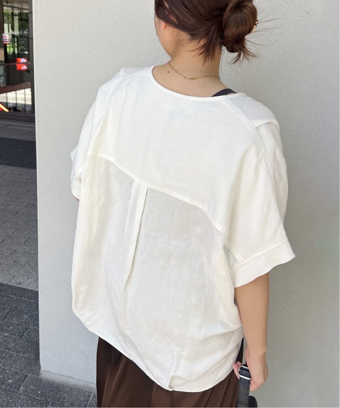 【美品】 ジャーナルスタンダード レーヨン麻ノーカラーブラウス プルオーバー 追加3》レーヨン麻ノーカラーブラウス | ジャーナルスタンダード