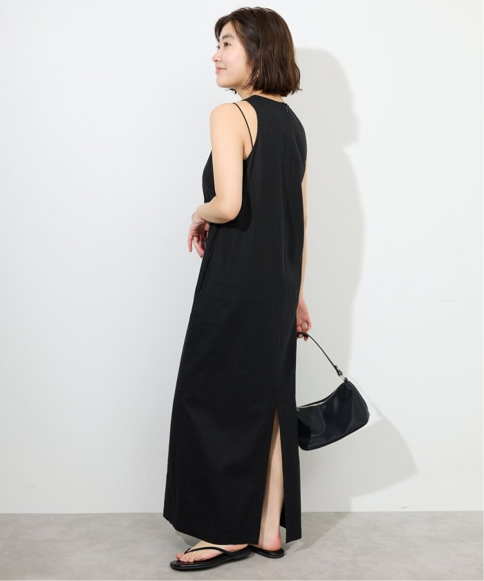 美品 SLOBE IENA リネン ブレンド ノースリーブ ワンピース ブラック 美品 SLOBE IENA リネン ブレンド ノースリーブ ワンピース