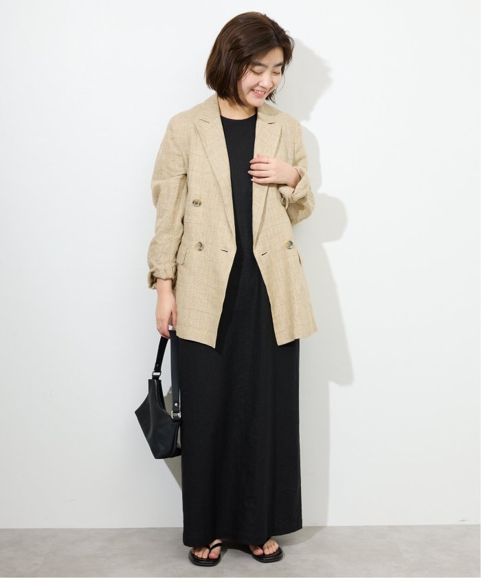 美品 SLOBE IENA リネン ブレンド ノースリーブ ワンピース ブラック 美品 SLOBE IENA リネン ブレンド ノースリーブ ワンピース
