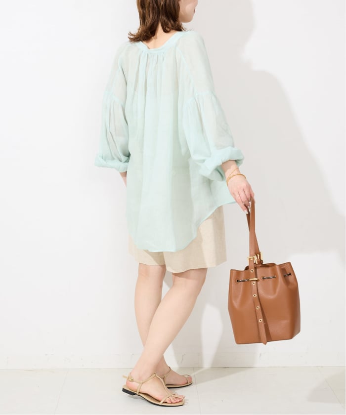 SLOBE IENA ラミースキッパーシャツ　ホワイト　リネン ラミースキッパーシャツ(508034716) | スローブ イエナ(SLOBE