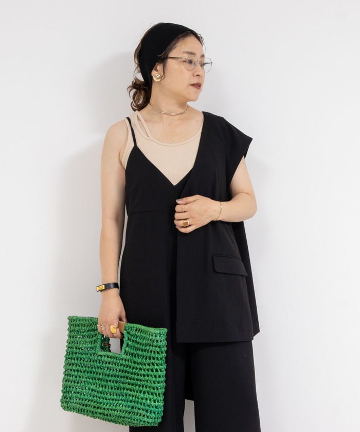 BAGMATI/ バグマティ】ラフィアかごバッグクラッチバッグノーリーズ