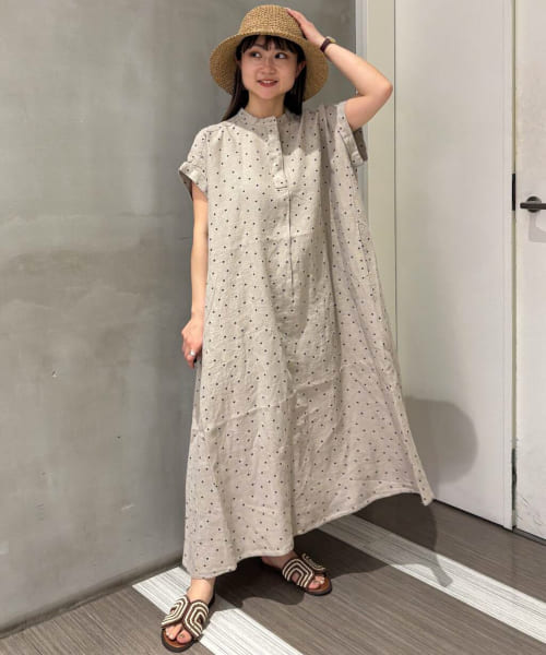 セール 30%OFF】リネンドットフレアワンピース(508033189