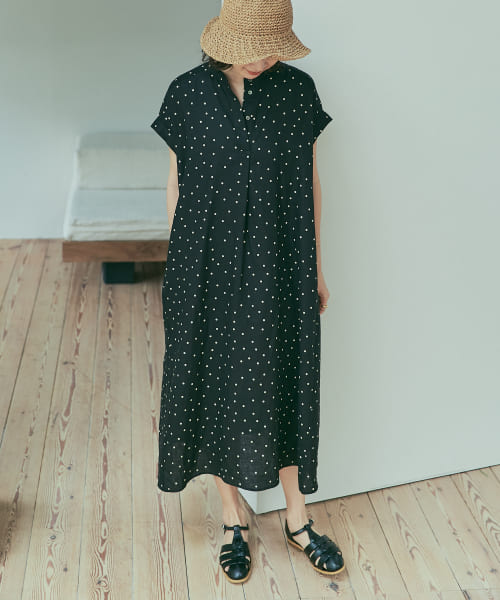 セール 30%OFF】リネンドットフレアワンピース(508033189