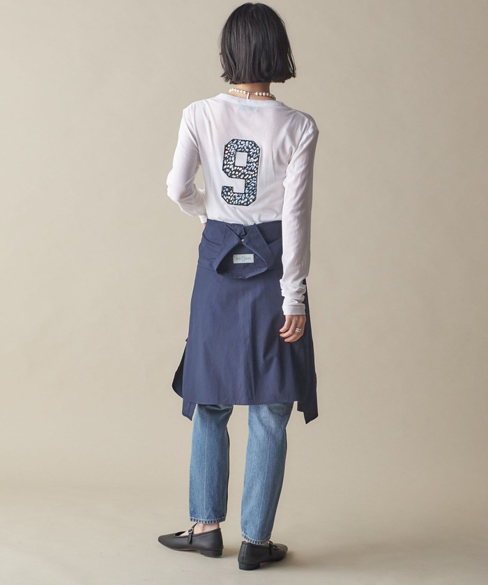 【シップス　ウィメン】NINE CASE:〈洗濯機可能〉ロゴ ロング スリーブ TEE セール】NINE CASE:〈洗濯機可能〉ロゴ ロング スリーブ TEE