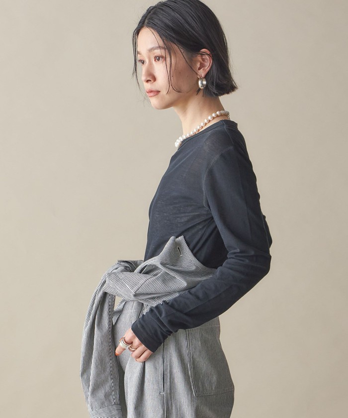 セール】NINE CASE:〈洗濯機可能〉ロゴ ロング スリーブ TEE