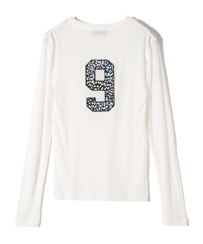 【シップス　ウィメン】NINE CASE:〈洗濯機可能〉ロゴ ロング スリーブ TEE セール】NINE CASE:〈洗濯機可能〉ロゴ ロング スリーブ TEE