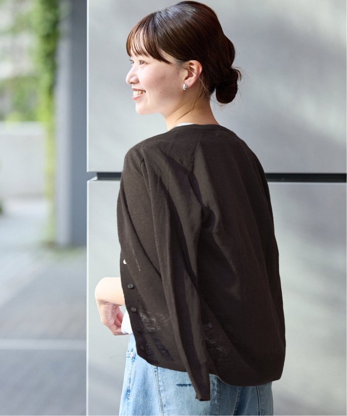 新品✨IENA フレンチリネン7分袖カーディガン セール 30%OFF】フレンチリネン7分袖カーディガン(508036835
