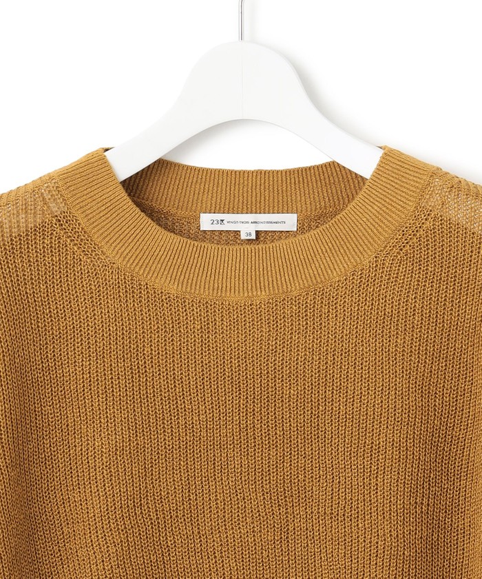 25SS／極美品 23区 ピュアリネン パフスリーブ ニット 杏さん着用 38 セール 30%OFF】【杏さん着用】ピュアリネン パフスリーブ