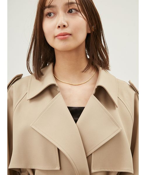 共ベルト付肩章デザイントレンチコート　0サイズ セール 50%OFF】【WEB限定00サイズ】共ベルト付肩章デザイン