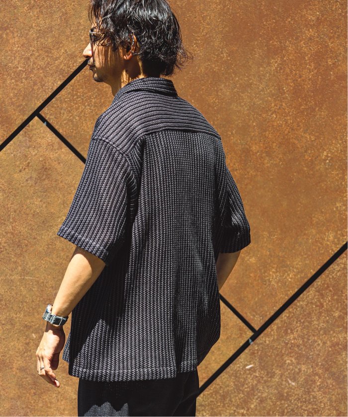 セール 30%OFF】ストライプ カラーレース 半袖シャツ(508050367