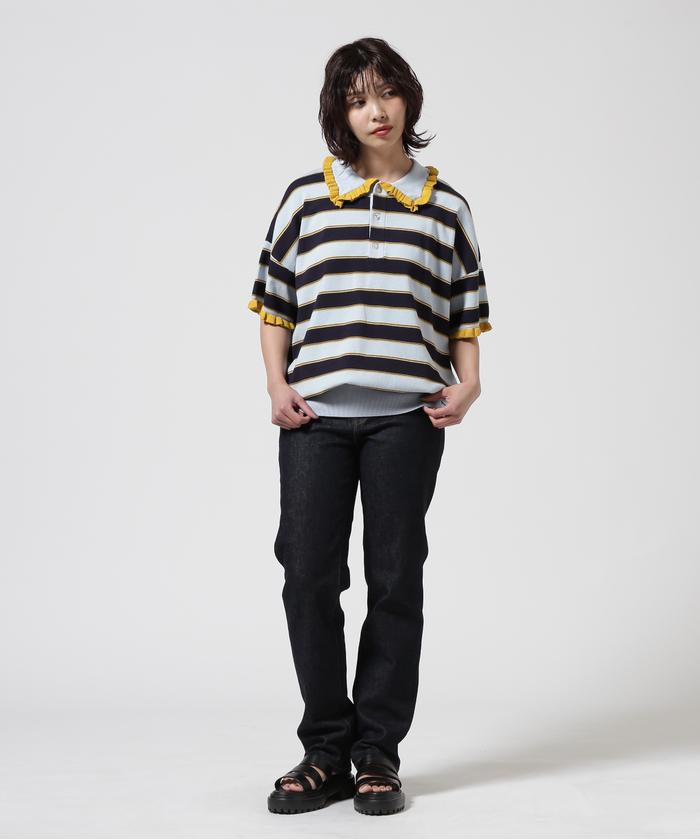 新品　rhodolirion Frill Polo Sweater ポロシャツ RHODOLIRION/ロドリリオン Frill Polo Sweater フリルポロ