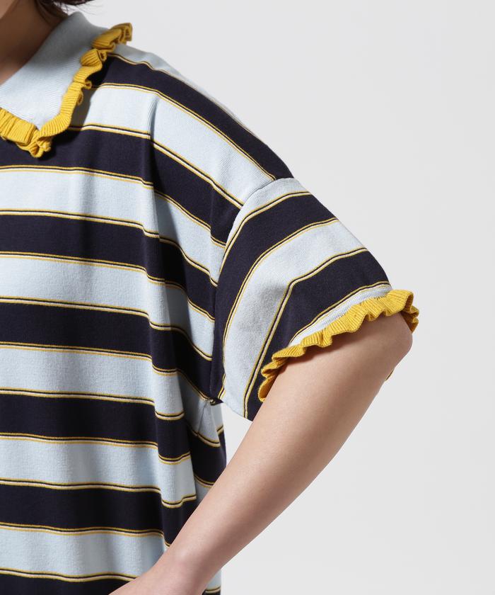 新品　rhodolirion Frill Polo Sweater ポロシャツ RHODOLIRION/ロドリリオン Frill Polo Sweater フリルポロ
