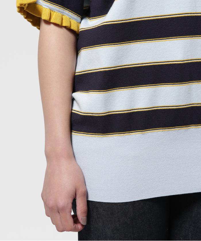 セール】RHODOLIRION/ロドリリオン Frill Polo Sweater フリル