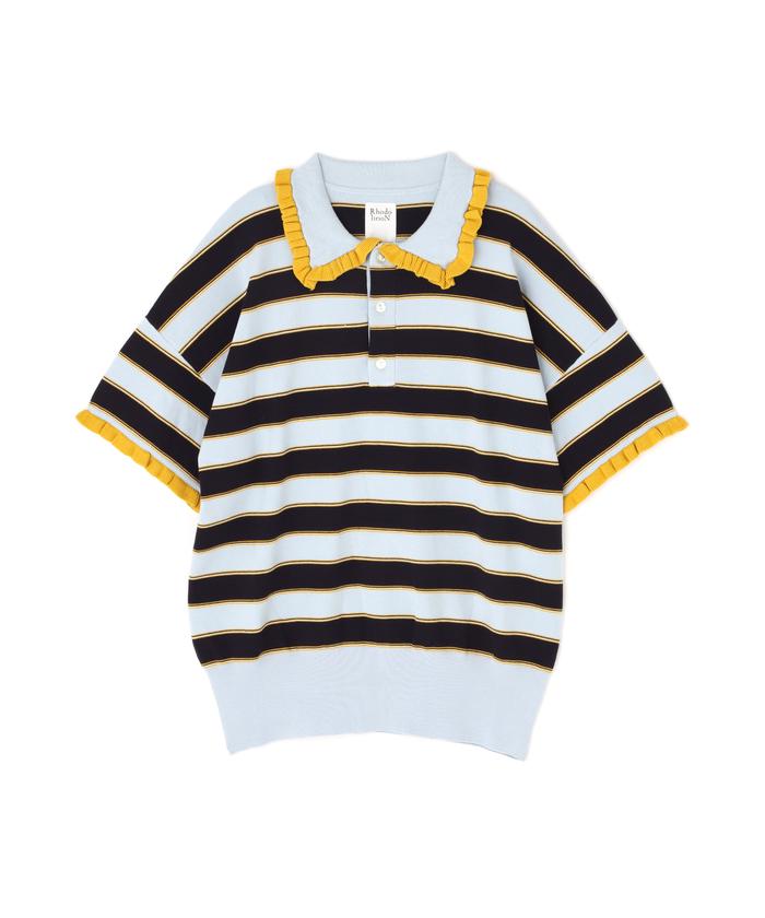 新品　rhodolirion Frill Polo Sweater ポロシャツ セール】RHODOLIRION/ロドリリオン Frill Polo Sweater フリル
