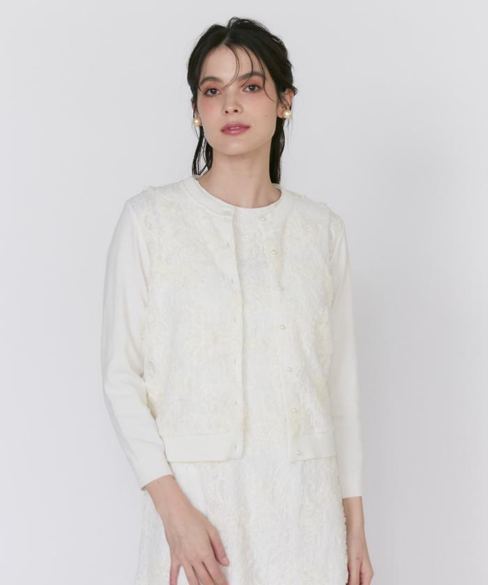 セール】3D刺繍レースカーディガン《Maglie White》(508053393