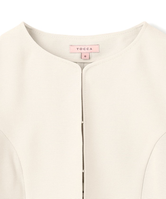 美品 TOCCA トッカ LIR リル ジャケット ノーカラー コットン 洗える 美品 TOCCA トッカ LIR リル ジャケット ノーカラー コットン 洗える