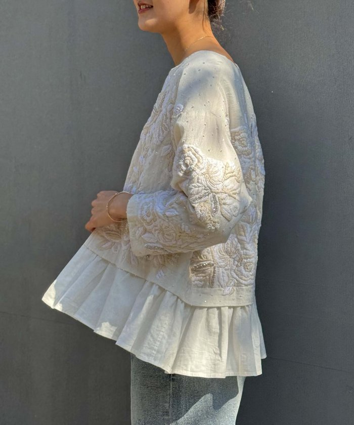 公式サイト完売品　BEARDSLEY ビアズリー　ハンド刺繍裾フリル羽織 ハンド刺繍裾フリル羽織 | BEARDSLEY(ビアズリー)レディース
