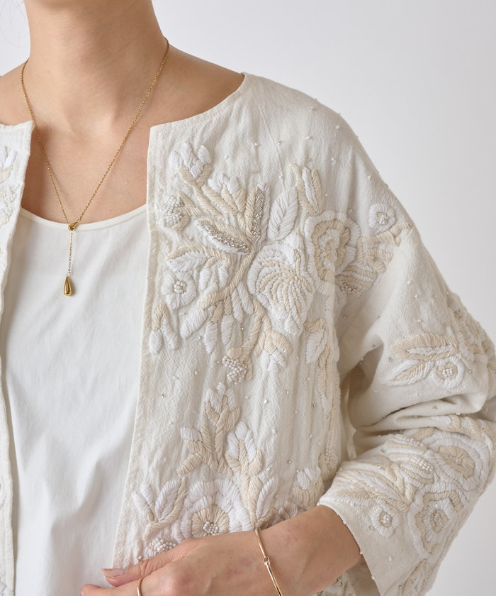 公式サイト完売品　BEARDSLEY ビアズリー　ハンド刺繍裾フリル羽織 ハンド刺繍裾フリル羽織 | BEARDSLEY(ビアズリー)レディース