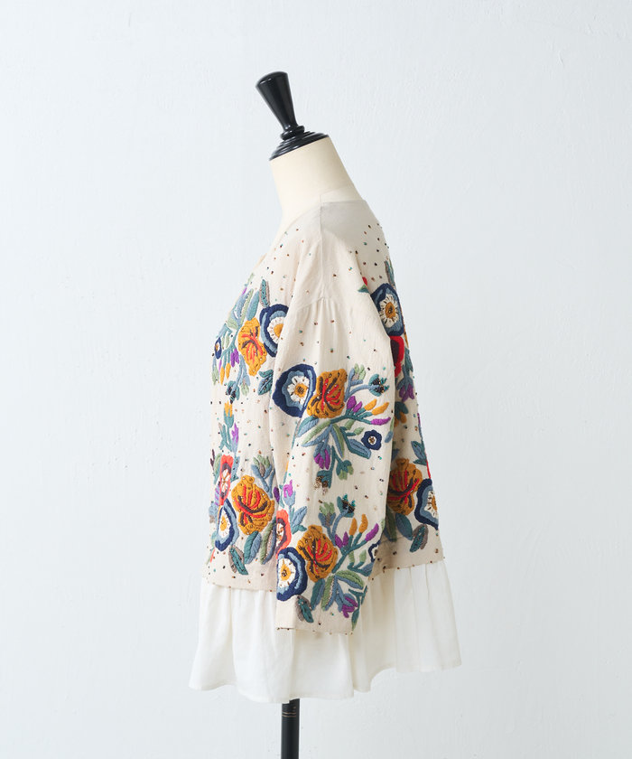 ピアズリー　ハンド刺繍裾フリル羽織　受注品 新品未使用品♡ ハンド刺繍裾フリル羽織 | BEARDSLEY(ビアズリー)レディース