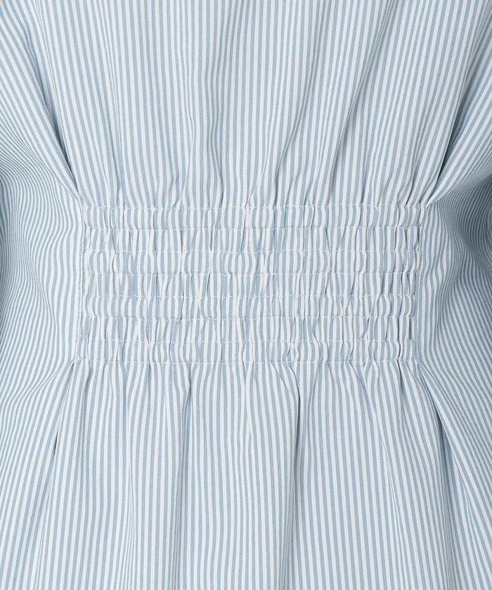 セール 40%OFF】肩あきストライプシャツワンピース(505928875