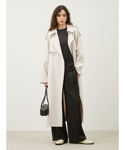 Mika Owen 共ベルト付肩章デザイントレンチコート セール 40%OFF】【WEB限定00サイズ】共ベルト付肩章デザイン