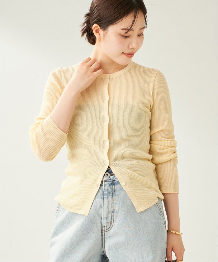 Plage whisper rib sheerカーディガン ブラウン プラージュ plage｜whisper rib sheer カーディガン | Rakuten Fashion(楽天