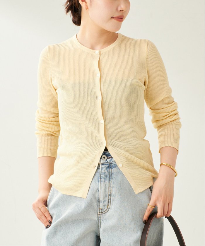 Plage whisper rib sheerカーディガン ブラウン プラージュ プラージュ Plage whisper rib sheer カーディガン （ブラウン