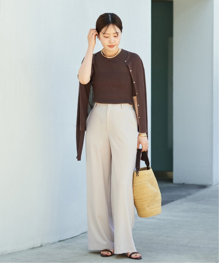 Plage whisper rib sheerカーディガン ブラウン プラージュ whisper rib sheer カーディガン（カーディガン）｜Plage