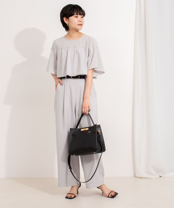 NOLLEY'S ブラウス シャツ 「セットアップ対応」麻調フレア