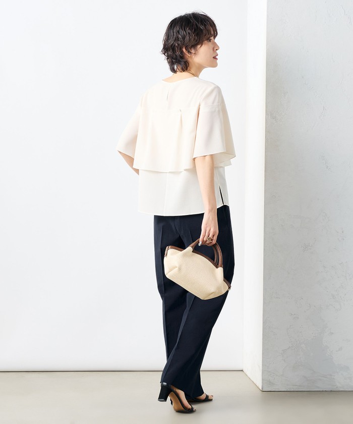 NOLLEY'S ブラウス シャツ 「セットアップ対応」麻調フレア