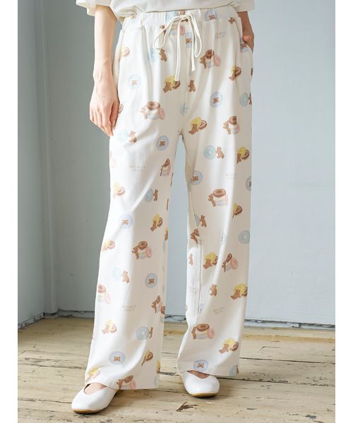 【新品/未使用】gelato pique ベア柄ロングパンツ セール 30%OFF】ドーナツベア柄ロングパンツ(508083358