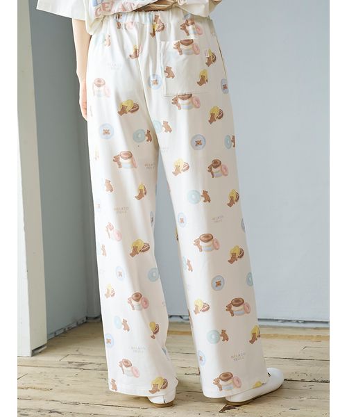 最終値下げ ジェラートピケ ドーナツベア柄 ロングパンツ セール 30%OFF】ドーナツベア柄ロングパンツ(508083358
