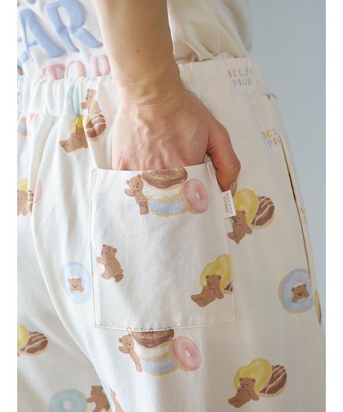 最終値下げ ジェラートピケ ドーナツベア柄 ロングパンツ セール 30%OFF】ドーナツベア柄ロングパンツ(508083358